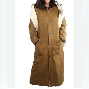 VINTAGE JACKEROOS  UNISEX  Long Cotton Denim Barn coat sz mens LG